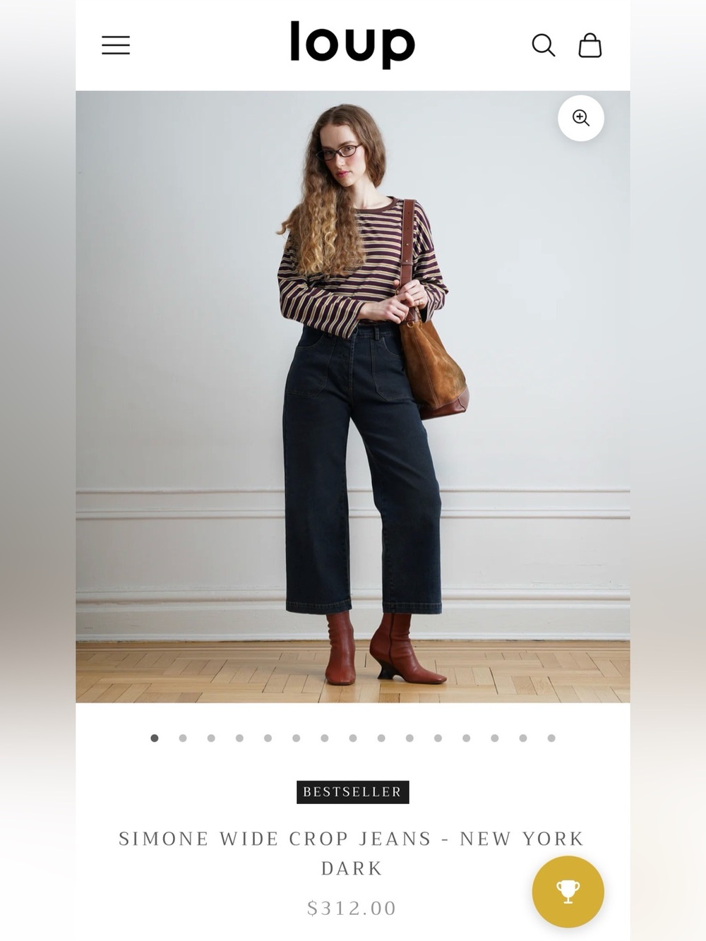 Loup Blue Wide Crop Jeans